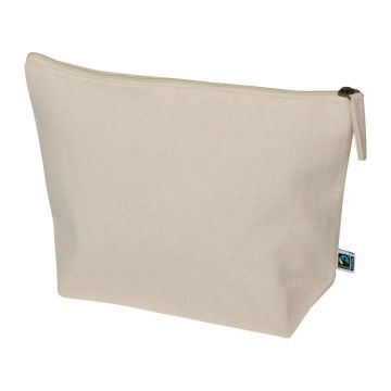 Geantă cosmetică din bumbac Fairtrade - Beige - 28,5 × 8,5 × 19,5 cm