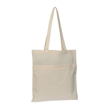 Sacoșă de cumpărături cu fermoar - Alb  - 37,5 × 0,3 × 40 cm
