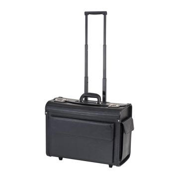 Valiză din piele artificială / troler pilot - Negru - 45 × 35 × 20 cm