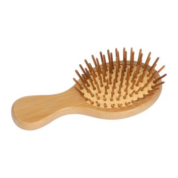 Perie din bambus - Beige - 14,3 × 6,2 × 3,3 cm