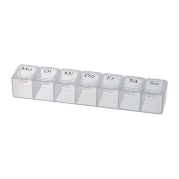 Dozator pentru pastile - Transparent - 15 x 3,2 x 2,5 cm