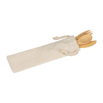 Set de tacâmuri din bambus - Beige - 6,5 × 1,5 × 21,5 cm