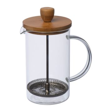 Aparat de cafea/ceai din sticlă cu capac bambus