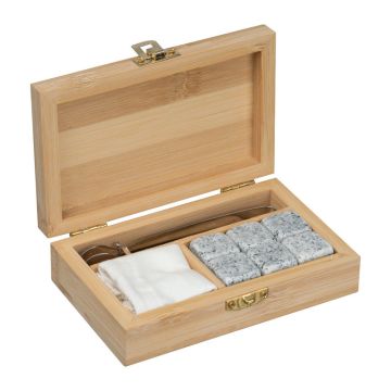 Set cuburi de granit în cutie bambus