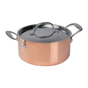 Oală de gătit cu inducţie cu capac - Rose Gold - ø 20,5 x 10,5 cm