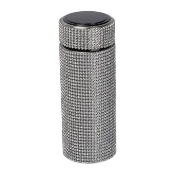 Sticlă mică cu inserţii de cristale, 350 ml - Gri - ø 6,8 x 18,5 cm