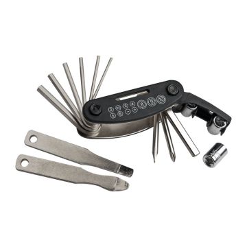 Trusă reparaţii bicicletă 17 piese  - Negru - 8,2 × 4,4 × 10,9 cm