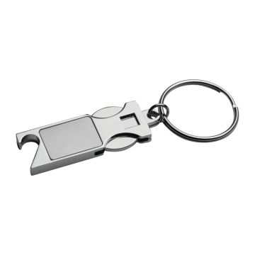 Breloc metalic multifuncţional - Gri - 9,7 × 2,3 × 0,5 cm