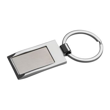 Breloc metalic dreptunghiular (2) - Gri - 8 × 3,5 × 0,4 cm