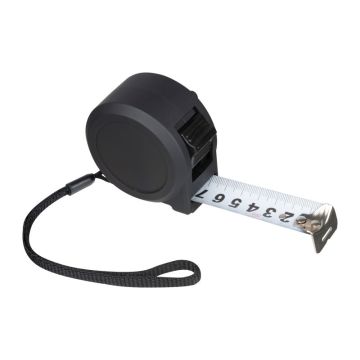 Ruletă de oţel cu carcasă din plastic, 5 m - Negru - 6 x 3,6 x 6 cm