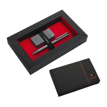 ELECTRIC set, gunmetal - Negru - lighter: 3,5 × 1,5; pen: 3 × 0,3