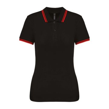 Ladie'S 2 Striped Short Sleeved Poloshirt
