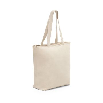 HACKNEY. Sacosa din bumbac 100% cu fermoar (280 g/m²) - Natural deschis