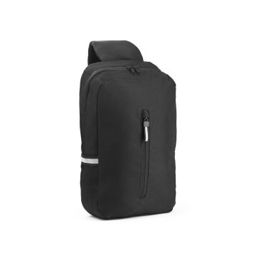 DELFOS. Rucsac cu o singură curea 300D cupoliester reciclat și 600D cupoliester reciclat, cu căptușeală din poliester reciclat 210D - Negru