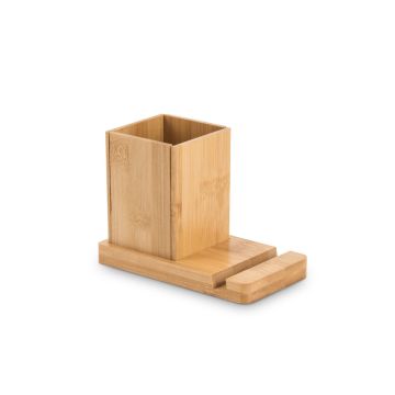 ERWIN. Set de birou cu suport pentru telefon mobil și pahar - Natural