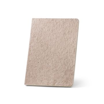 TEAPAD SEMI-RIGID. Blocnotes A5 cu copertă semi-rigidă realizată din deșeuri de frunze de ceai (65%) - Natural