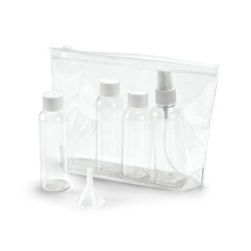 DENIRO. Geantă cosmetică etanșă din PVC - Transparent - 65 mL, 60mL, 80mL