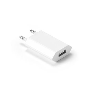 WOESE. Adaptor de alimentare USB-A 5W din ABS 100% reciclat (100% rABS) - Alb