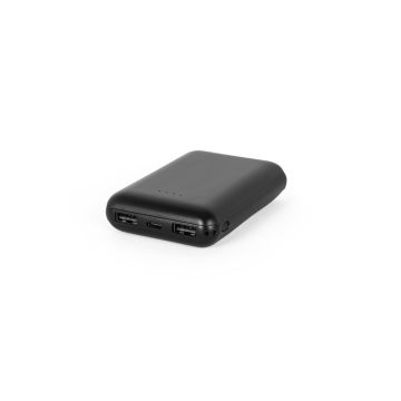 LEAKEY 8. Power bank 8'000 mAh în ABS reciclat (100% rABS) - Negru