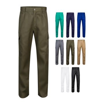 VL AINE. Pantaloni din twill cu buzunare multiple (190g/m²), din bumbac (20%) și poliester (80%)