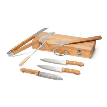 KABSA. Set de grătar furnizat într-o cutie din bambus - Natural