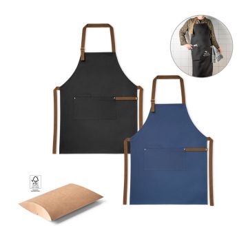 VESPER. Șorț din pânză din bumbac 100% (300 g/m²) cu detalii metalice