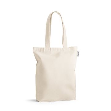 GIRONA. Sacoșă din bumbac (50%), bumbac reciclat (30%) și poliester (20% rPET) (220 g/mp) - Natural deschis