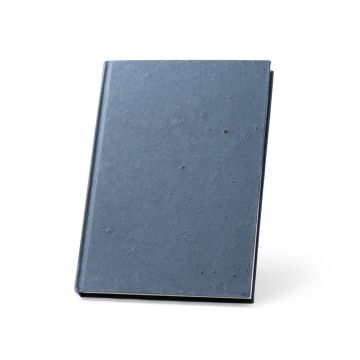 COFFEEPAD RIGID. Blocnotes A5 cu copertă rigidă realizată din deșeuri de coji de cafea (65%) - Albastru