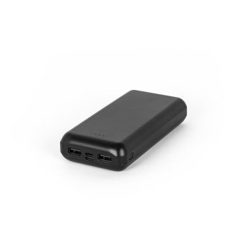 LEAKEY 20. Power bank 20'000 mAh în ABS reciclat (100% rABS) - Negru