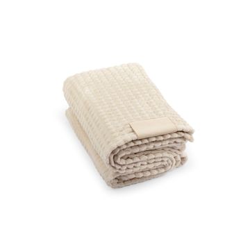 CELINE. Pătură din poliester reciclat (100% rPET) cu un detaliu cusut pentru personalizare - Bej
