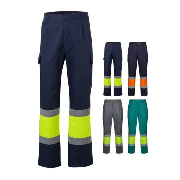 VL ARTEMIS. Pantaloni în două tonuri, din twill (190g/m²), bumbac (20%) și poliester (80%)