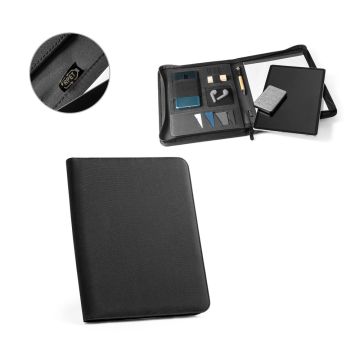 EMERGE FOLDER. Mapa 300 D poliester reciclat (100% rPET) A4 cu fermoar