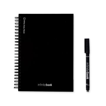 STARTER KIT INFINITEBOOK A5. Setul include un "Infinitebook", kit de curățare, marker și suport pentru marker - Negru