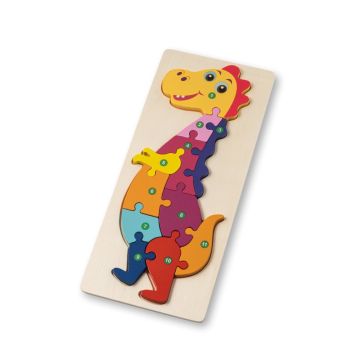 DIPLODOCO. Puzzle în formă de dinozaur din placaj de pin - Natural deschis