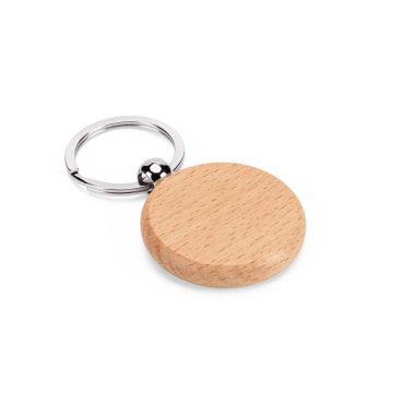 STEWIE ROUND. Breloc rotund din lemn de fag - Natural
