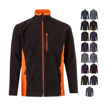 VL GERAS. Jachetă fleece bicoloră (220g/m²) din poliester (100%)