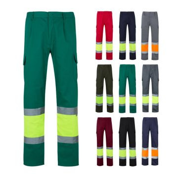 VL POSEIDON. Pantaloni din twill bicolor cu buzunare multiple (210 g/m²), din bumbac (20%) și poliester (80%)