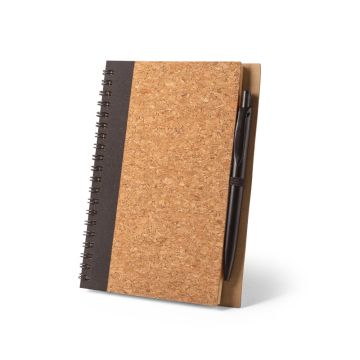 VICENTE. Blocnotes din plută și poliester reciclat (100% rPET) - Negru