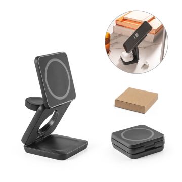 BROGLIE. Încărcător wireless magnetic 3 în 1 super rapid de 15W din ABS reciclat (100% rABS)