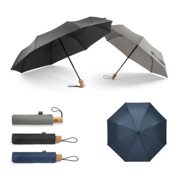 RIVER. Umbrelă pliabilă din 190T poliester reciclat (100% rPET) pongee cu deschidere și închidere automată