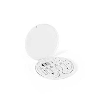 SYSTROM. Set de cablu și adaptor pentru încărcare ultrarapidă ABS 100% reciclat (100% rABS) - Alb