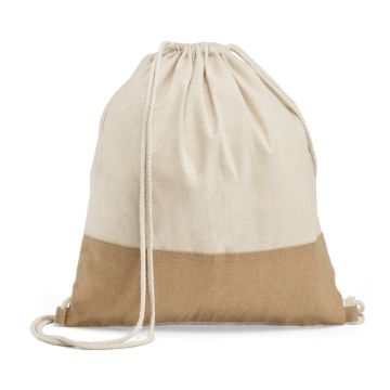 SABLON. Rucsac cu snur 100% bumbac (160 g/m²) - Natural