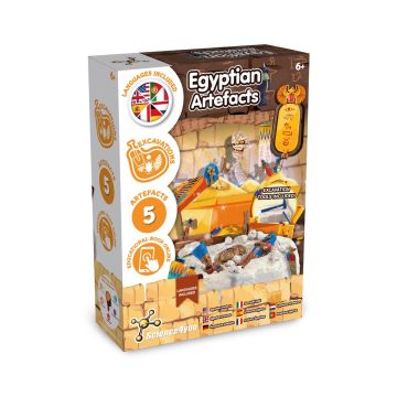 Ancient Egypt Excavation Kit II. Joc educațional furnizat cu o pungă cadou din hârtie kraft (90 g/m²), fabricat din material certificat FSC™ și alte materiale controlate - Alb