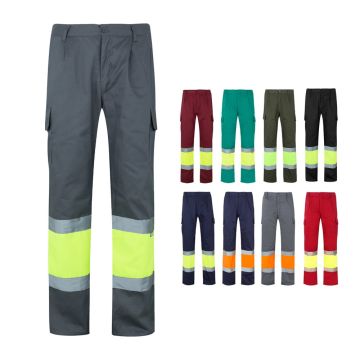 VL ATHENA. Pantaloni din twill în două tonuri (210g/m²), căptușiți, cu mai multe buzunare, din bumbac (20%) și poliester (80%)