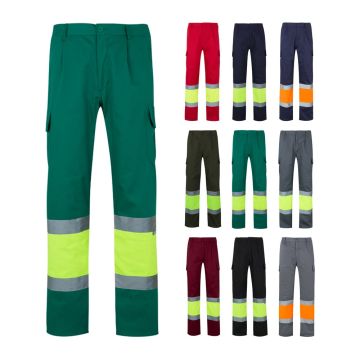 VL POSEIDON LARGE. Pantaloni din twill cu buzunare multiple în două tonuri (210g/m²), din bumbac (20%) și poliester (80%)