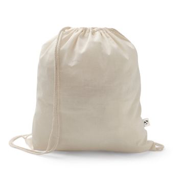 SALAMANCA. Sacoșă rucsac din bumbac reciclat (70%) și poliester (30% rPET) (150 g/m²) - Natural deschis