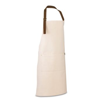 HOLM. Șorț din pânză 100% bumbac (320 g/m²) cu detalii metalice - Natural deschis