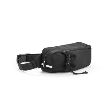 DELFOS POUCH. Geantă de talie 300D cu poliester reciclat și 600D cupoliester reciclat cu elemente reflectorizante - Negru
