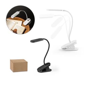 NESBIT II. Lampă portabilă de birou cu clemă și autonomie de 30h la 65% rABS