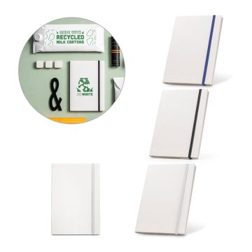 MILKY. Notebook A5 confecționat din cutii de lapte reciclate cu pagini liniate